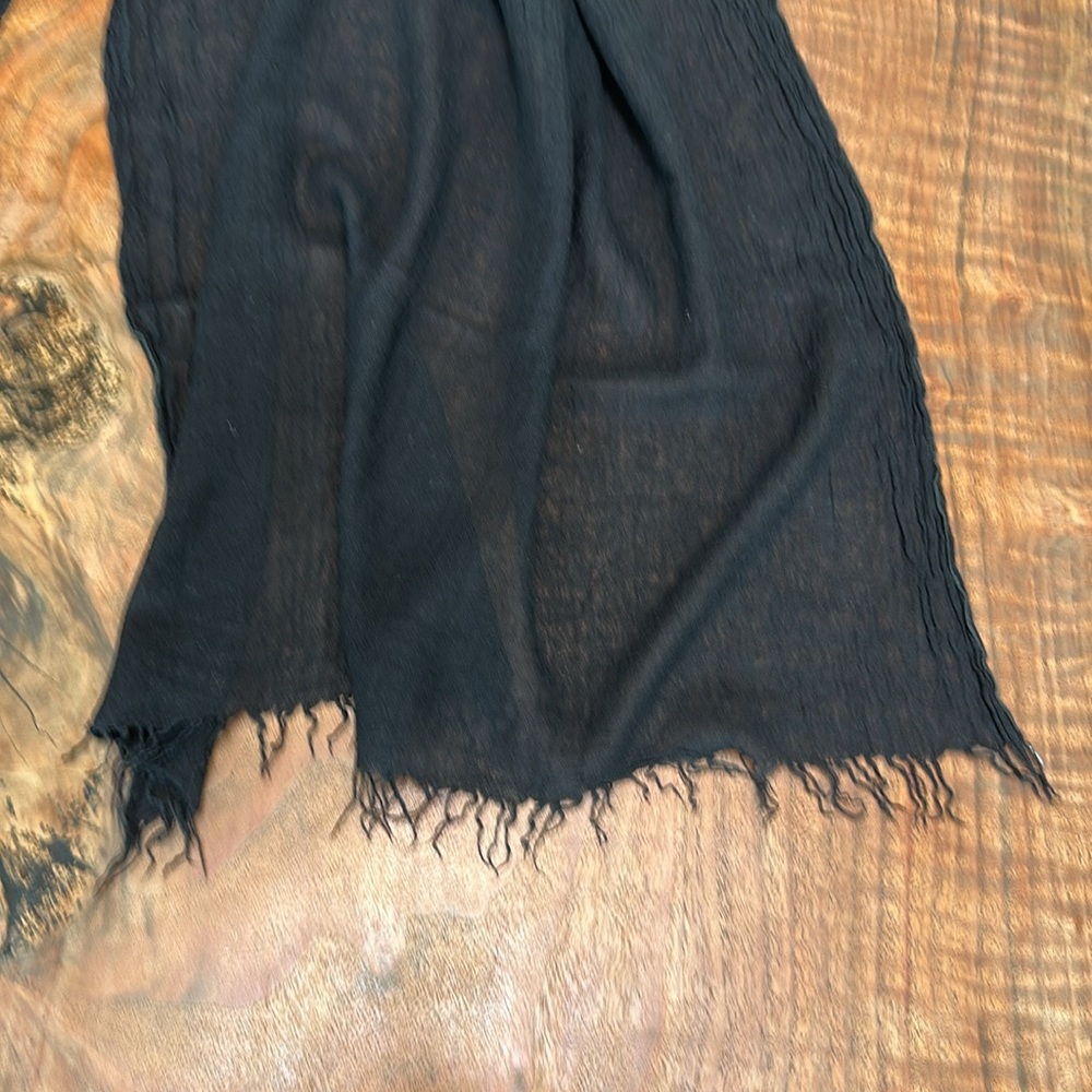Isabel Marant Étoile Black Fringed Scarf - Picture 7 of 8